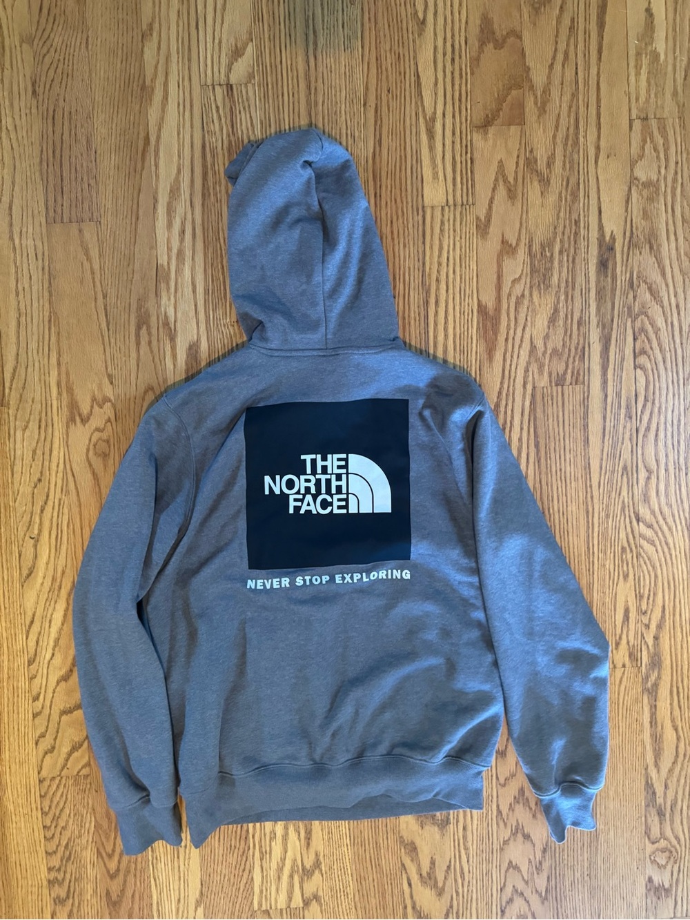 The North Face Gray Crewneck Hoodie with Black Logo Box